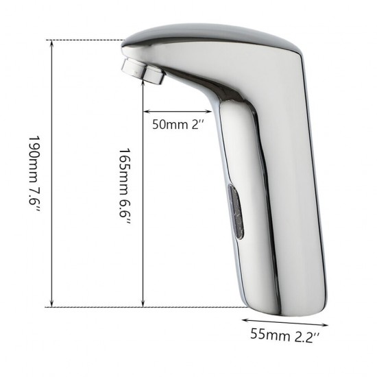 Afmeting milia sensorkraan chroom