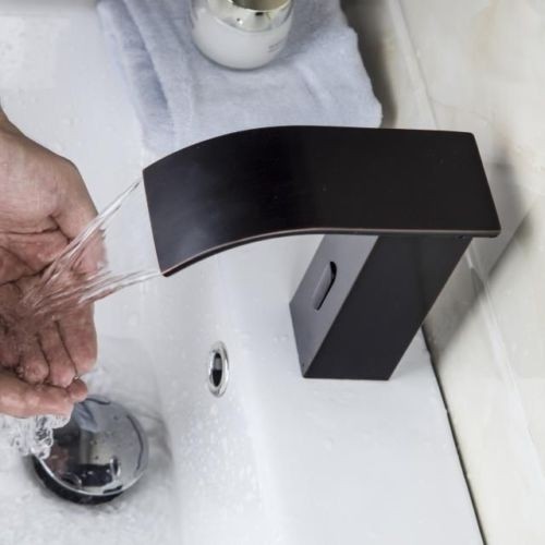 Sensor Kraan Type Barre Design Koud en Warm watervalkraan olie brons