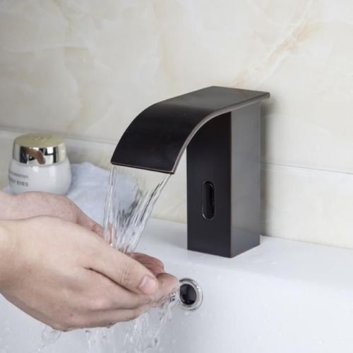 Sensor Kraan Type Barre Design Koud en Warm watervalkraan olie brons