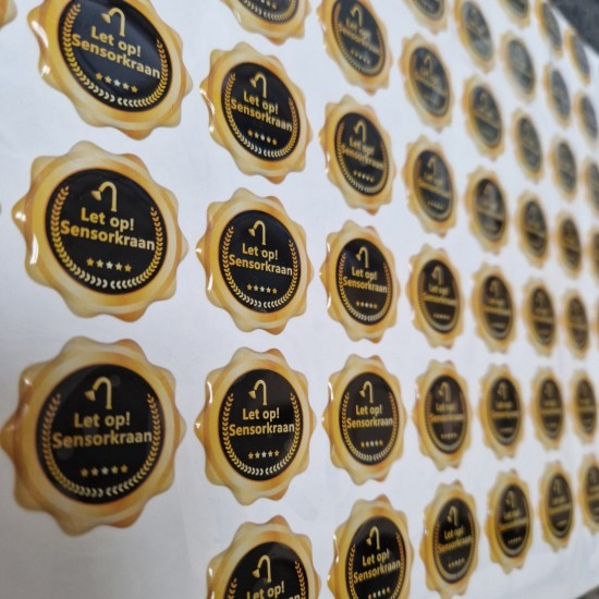 Let op sensorkraan sticker