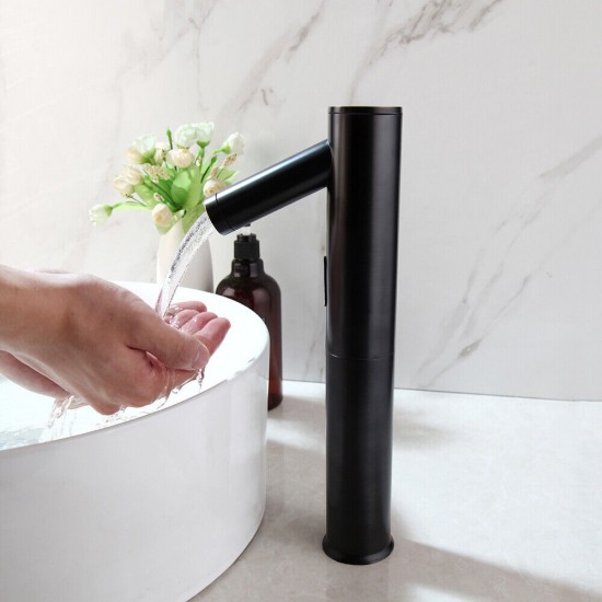 Zwarte hoge sensor kraan handenvrij